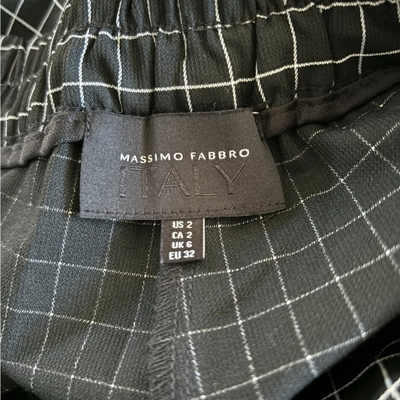 Massimo Fabbro Italy Black White Check High Waisted Pants Sz 2 Straight Leg - Picture 4 of 7